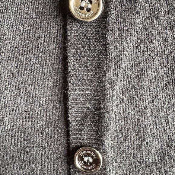 Burberry Elbow Cotton Cashmere Patch Cardigan with Pockets - Picture 6 of 7